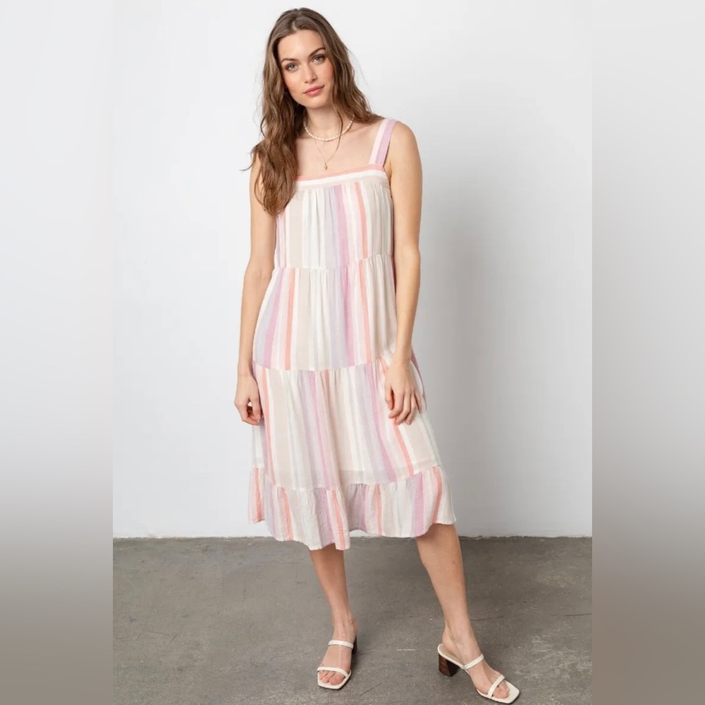 Rails Revolve New Linen Stripe Dress - Picture 3 of 7